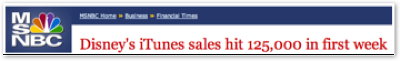 Disney iTunes Sales Disney iTunes Sales
