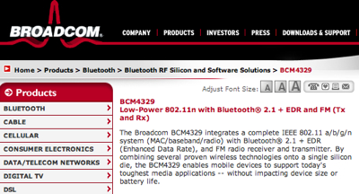 broadcom BCM4329
